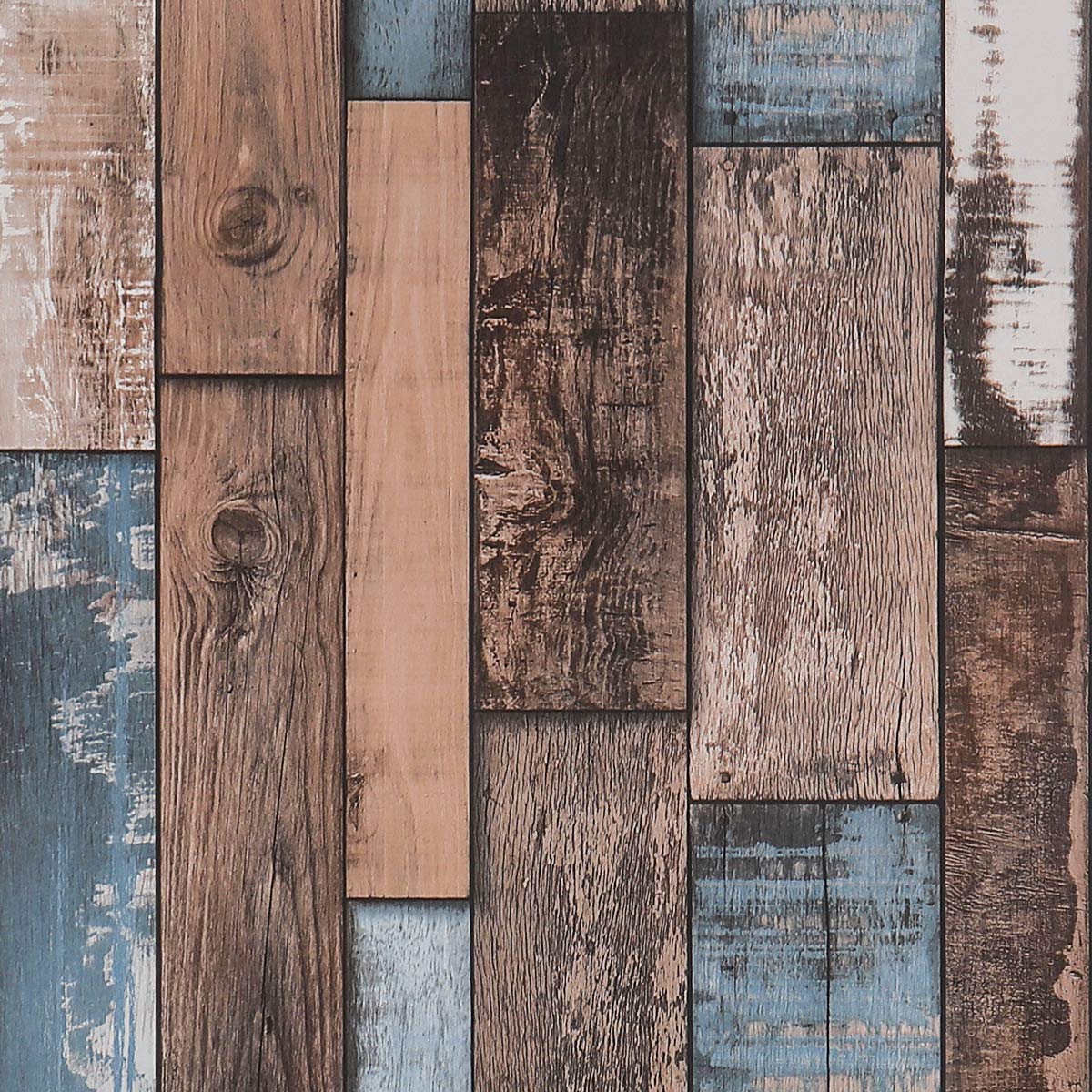 Livelynine Teal Wood Wallpaper Stick and Peel Shiplap Wall Paper Self