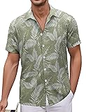 Simmashah Mens Hawaiian Shirt, Short Sleeves Button