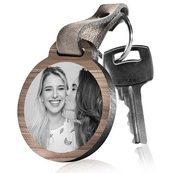 schenkYOU Schlüsselanhänger aus Holz LIEBLINGSMENSCH! mit rückseitiger Fotogravur