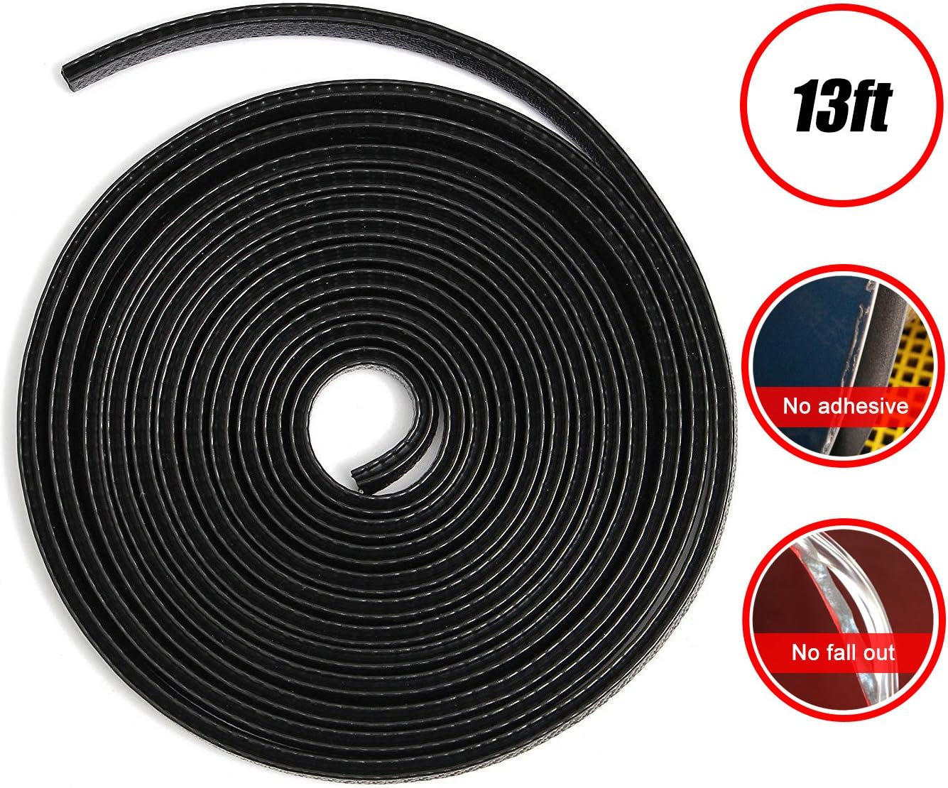 Rubber Car Door Edge Guards - 13Ft(4M) U Shape Edge Seal Protector Trim Strip Molding Durable Fits Most Cars By YUKITA