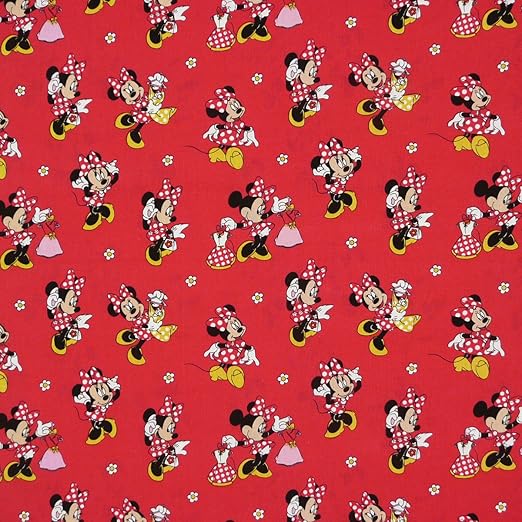 Disney Minnie Mouse de tela de algodón Vestidos Rojo: Amazon.es: Hogar