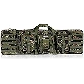 Savior Equipment American Classic Tactical Double Long Gun Bag Pistol Transportation Case w/Backpack Strap, 46 Inch Tiger Stripe