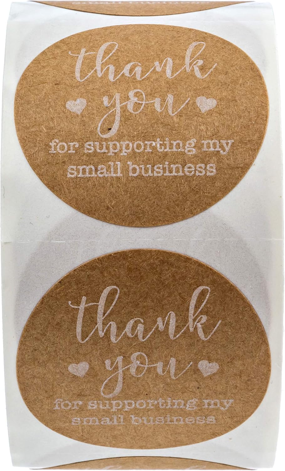 1.5 inch Round Kraft Thank You for Supporting My Small Business Stickers / 500 Labels Per Roll : Office Products