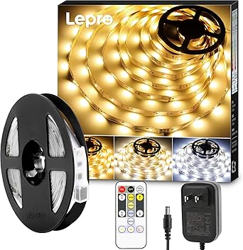 Amazon Co Jp Lepro Led テープライト Ledテープ 10m 電球色 昼光色 明るさ調整 間接照明 リモコン付き 調光調色 イルミネーションライト 3pin 25smd カット可能 取付簡単 非防水 店舗 室内 ホーム装飾用 Diy Ledテープライト Diy 工具 ガーデン