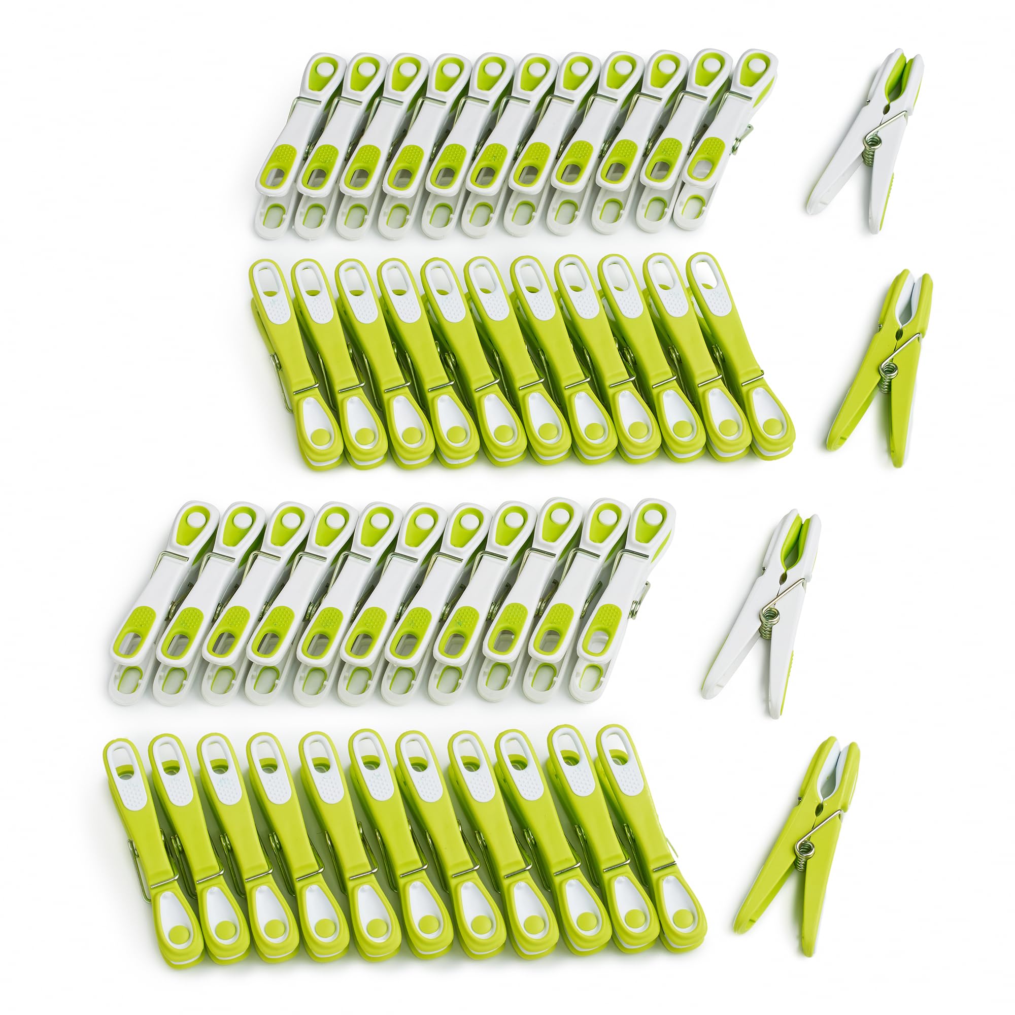 culiclean Clothes Pegs for Washing Line – Strong Soft Grip Washing Pegs "Flower" – Durable Plastic Laundry Pegs for Indoor, Outdoor Use – Heavy Duty Clothes Clips – 48 Pack – Eco green-white — image 1