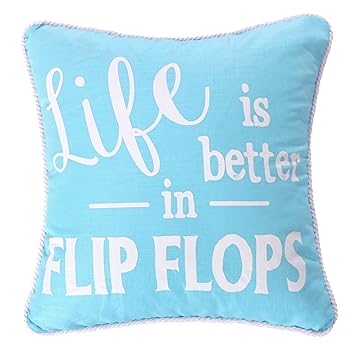 Amazon Com Vero Life Better Flip Flop Pillow Beach Cotton