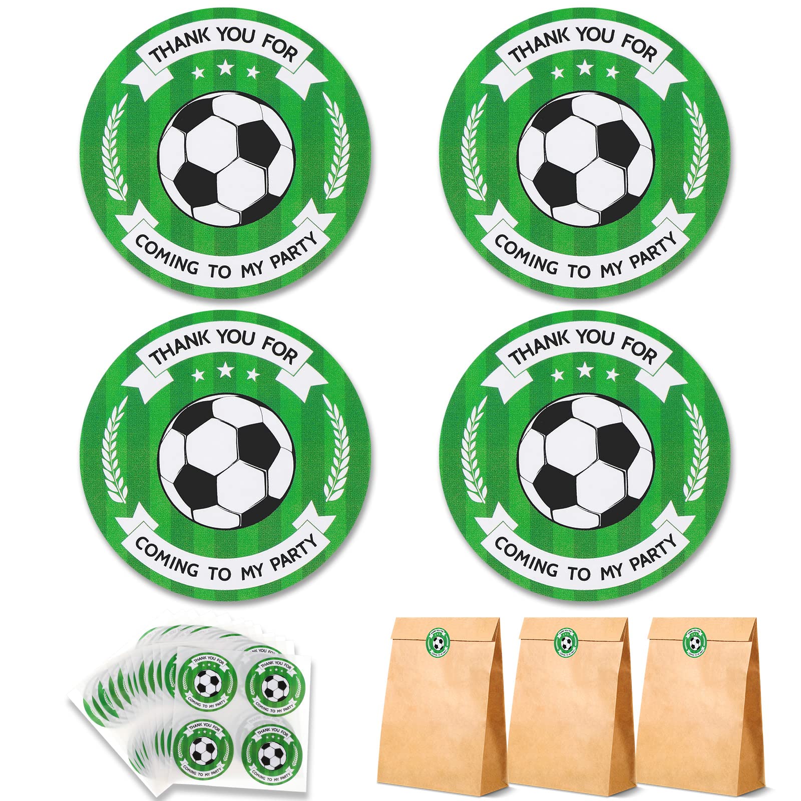 48 Pcs Football Birthday Party Stickers Football Thank You for Coming to My Party Sticker for Sports Birthday Decoration(Football)