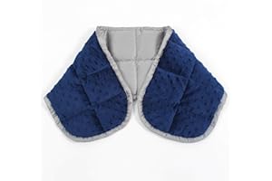 Sleepymoon Weighted Shoulder Neck Wrap Unscented 3lbs with Glass Beads Double Side Soft Minky and Cool Bamboo Muscle Relaxati