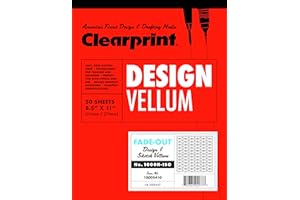 Clearprint 8-1/2" x 11" 1000H Design Vellum Pad with Printed Fade-Out 30-Degree Isometric Grid, 16 lb., 100% Cotton, 50 Sheets, 1 Each