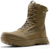 Coostar Tactical Boots for Men Lightweight Military Combat Work Boot Side Zipper Motorcycle Hiking Boots 8 Inches
