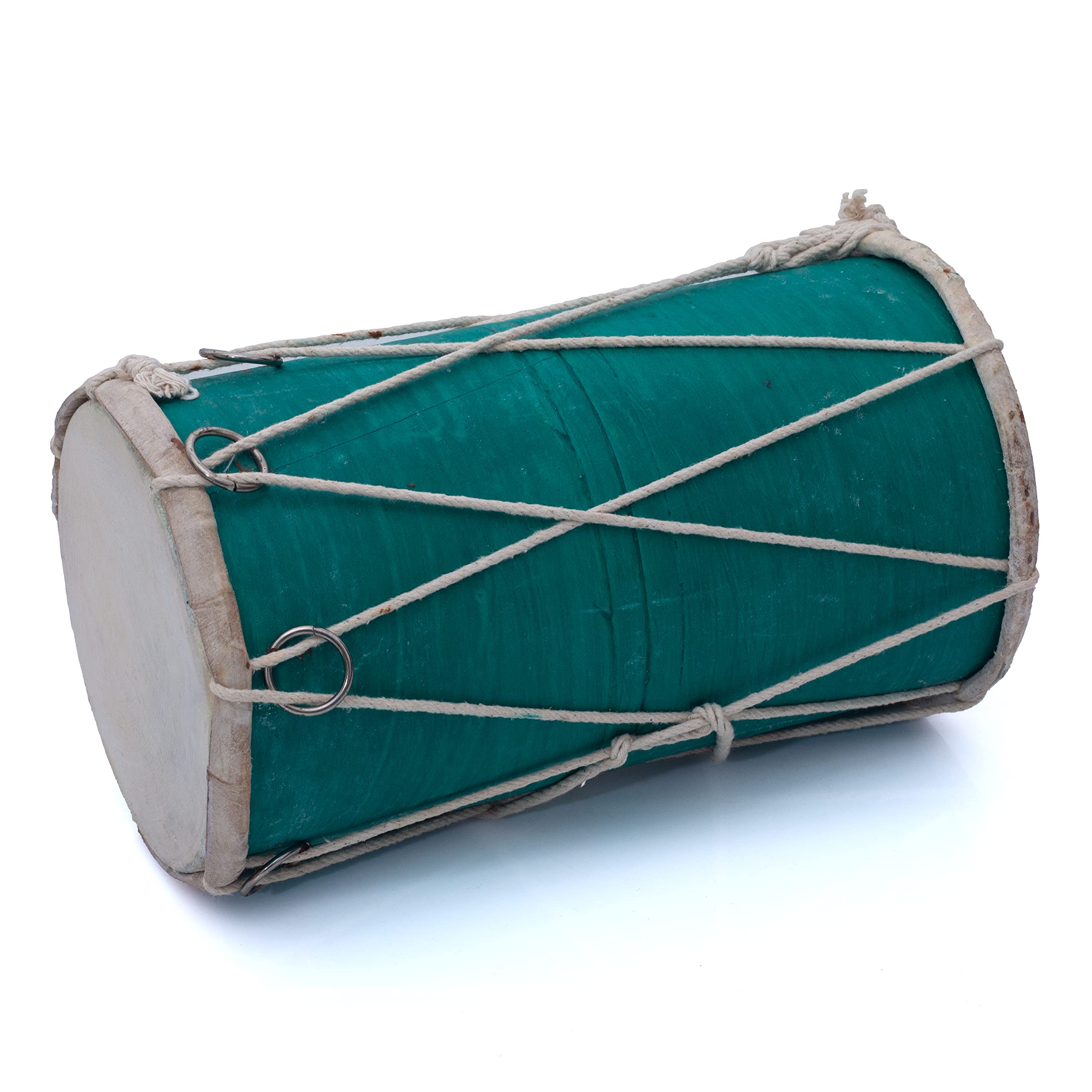 Small 25 x 15 cm Compact Dholak Drum Set, Handmade Wood & Leather Classical Indian Hand Percussion Drums, World Musical Instruments Punjabi Tabla Dhol Dholki For Decor & Travel Gift For Music Lovers