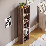 Vida Designs Oxford 5 Tier Cube Bookcase Walnut Wood 5 Shelf Storage view 7