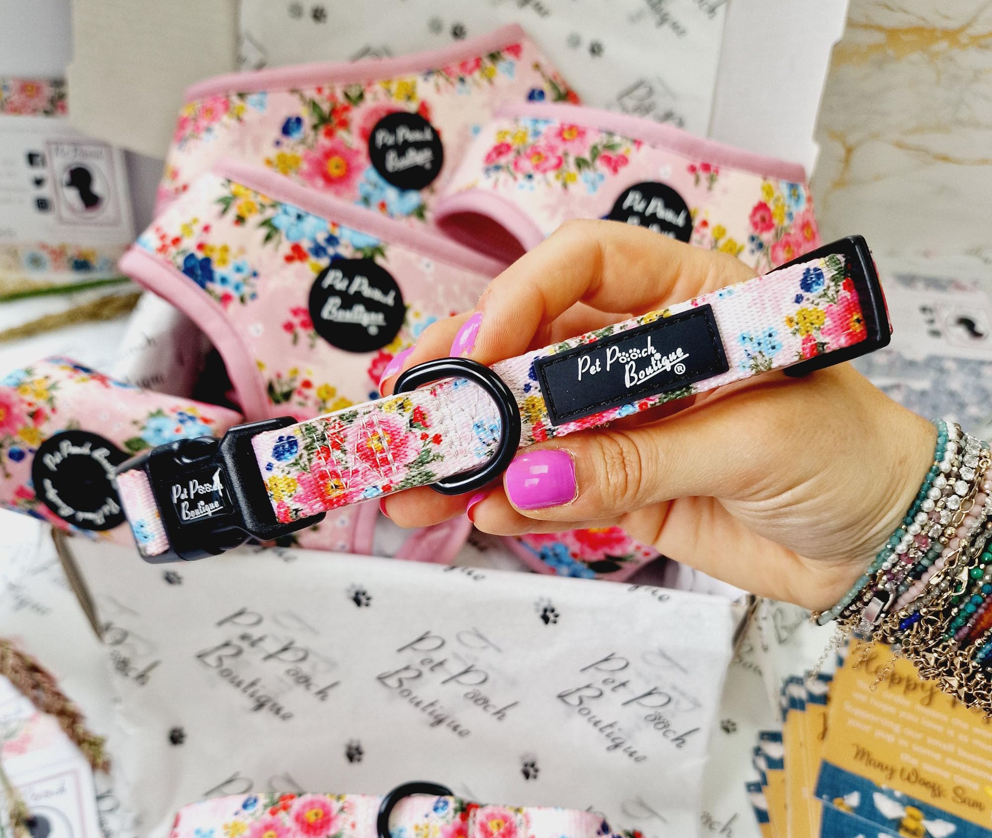 COTTAGE FLORAL DOG COLLAR XS