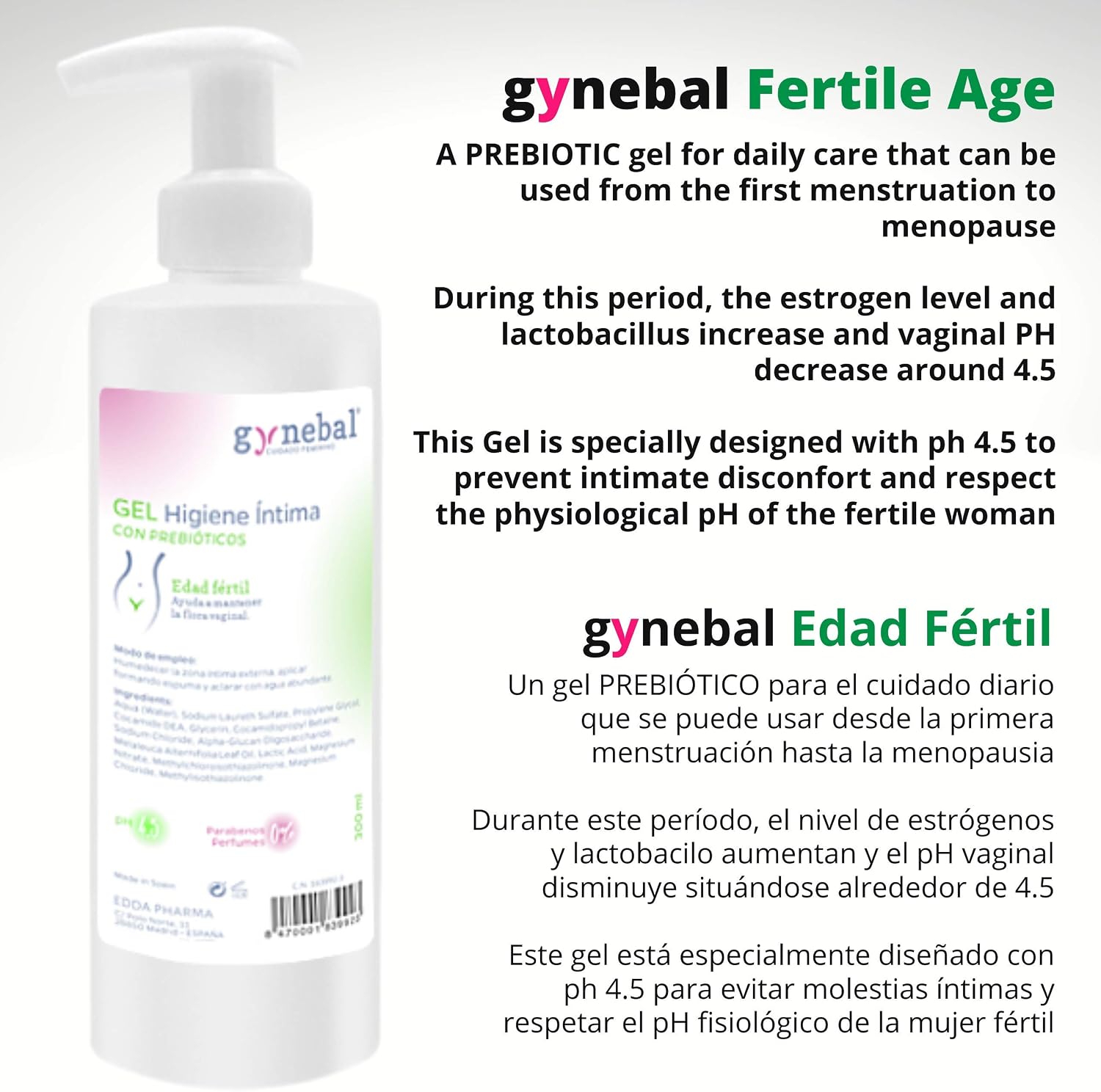 GYNEBAL Intimate Wash Women Gel for Ladies in Fertile Age, Purifying, Moisturising, Prevent Feminine Dryness - Image 5