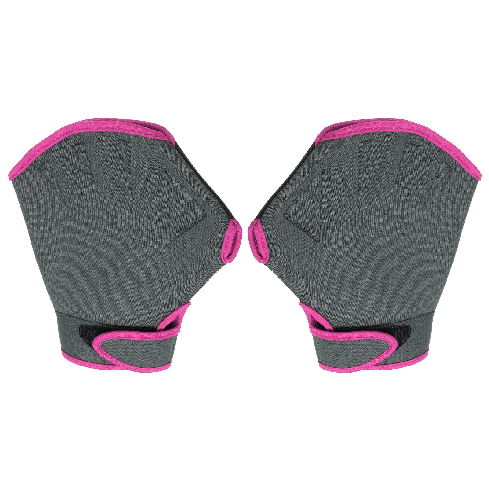 PATIKIL Webbed Swim Gloves, Unisex Swimming Resistance Training Gloves Webbed Paddle Aquatic Gloves for Swimming and Diving, S, Grey Rose Red