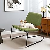 DAICO Modern Accent Chair Armless Sling Accent Chairs Comfy Upholstered Side Sitting Chairs with Metal Frame for Living Room 