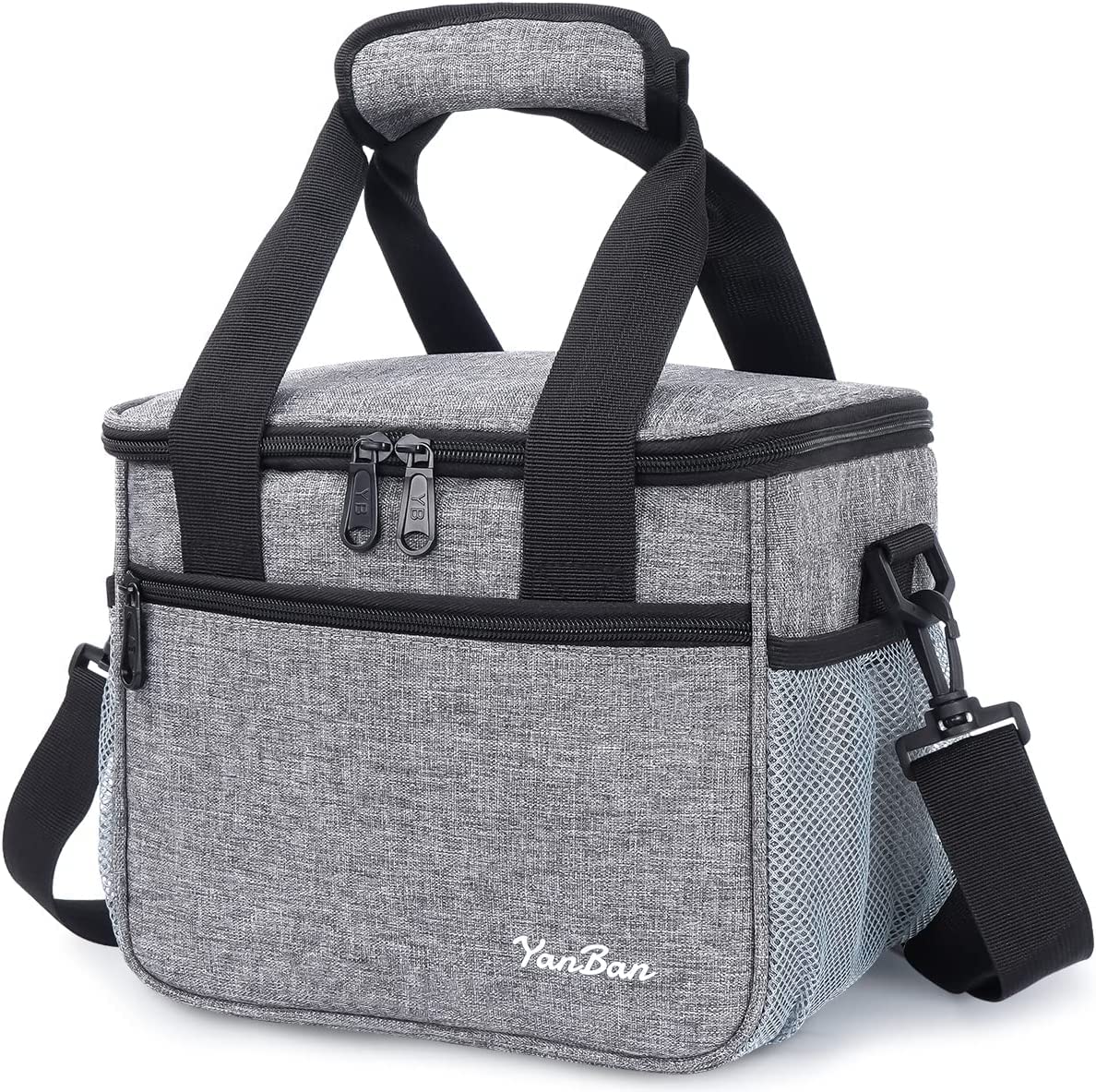 WuYan Lunch Box Cooler Bag 10 L,Cooler Lunch Bag for Work,for Office Work School Picnic Beach,Used for Adults,Men,Women,Kid(Grey)