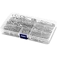 Officepal Premium Quality 6-Size Safety Pins- Top 300-Count – Durable, Rust-Resistant Nickel Plated Steel Set- Best Sewing Accessories Kit for Baby Clothing, Crafts and Arts (6-Size in 1)