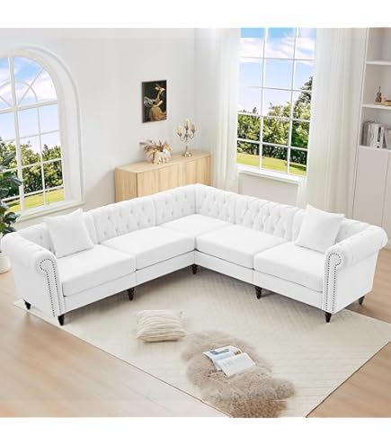 Amazon.com: Poundex 2 Pieces Faux Leather Sectional Right Chaise