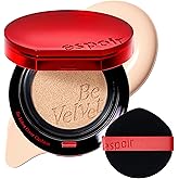 Espoir Be Velvet Cushion Foundation #13 Porcelain | Quick and Easy Coverage with Long-lasting Color by Zero Oxidation, Velvety Smooth Finish & Lightweight Formula, Vegan, Korean Makeup, 0.46 oz