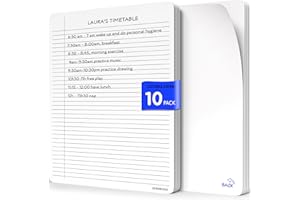 Scribbledo College Ruled Lined White Board Sheets for Students 9”x12” Dry Erase Board with Lines Sheets Ruled Writing Whiteboard Sheets Homeschool Supplies Teacher Classroom Pack of 10