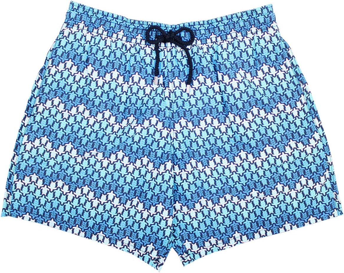 Navy 'Herringbones Turtles' Moorea Swim Shorts