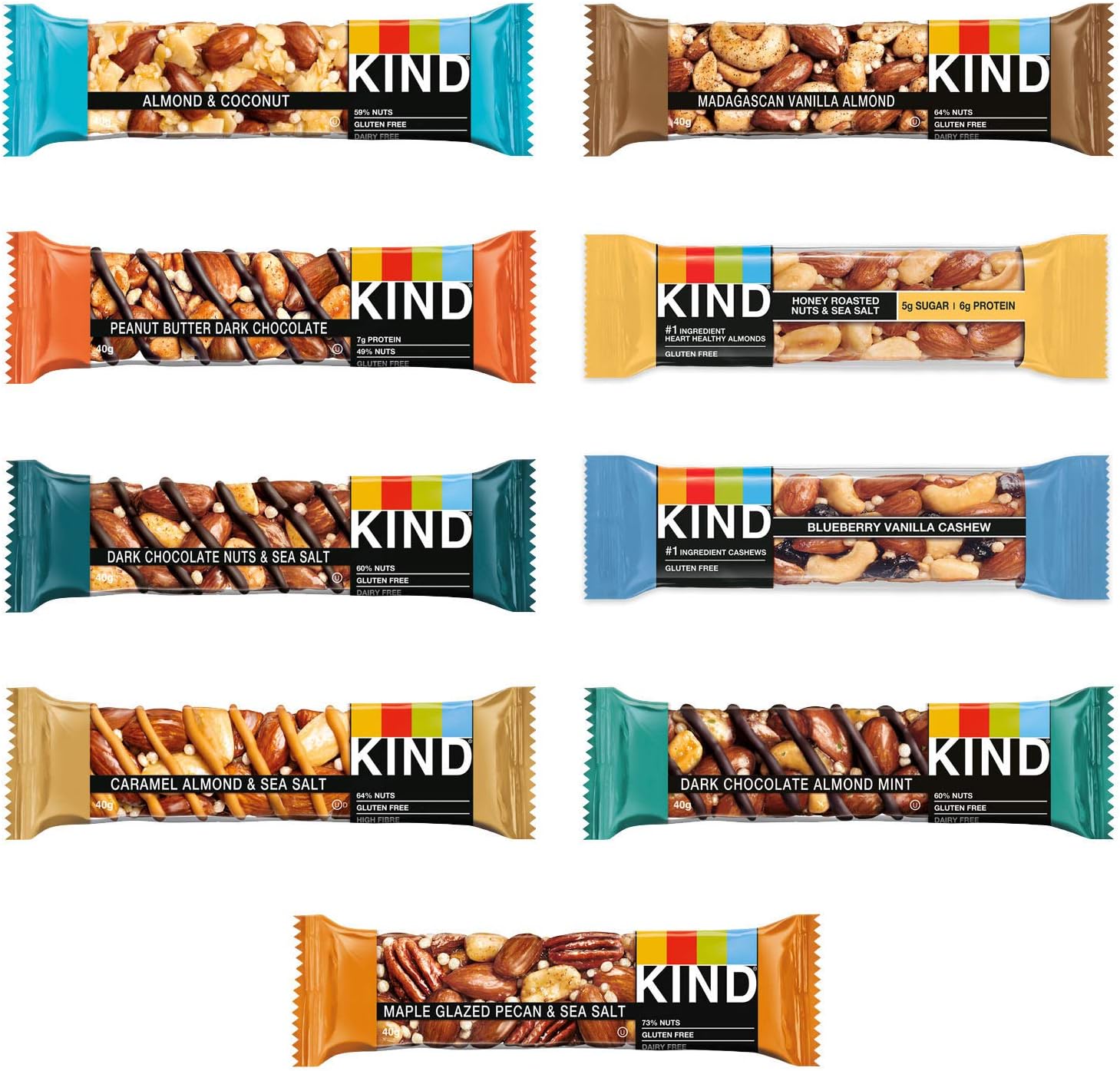 KIND Bars Gluten Free Bars Healthy Snack Bars Low Carb LowSugar Snack