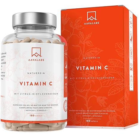 Natürliche Vitamin C Kapseln - über 1000 mg pro Tagesdosis [ 1027,5 mg ] - Acerola, Hagebutten, Camu-Camu Extrakt und Zitrus-