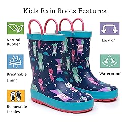 LANCDON Toddler Rain Boots for Boys and Girls