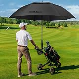ZOMAKE 72in Golf Umbrella Windproof Rainproof Double Canopy Black view 6