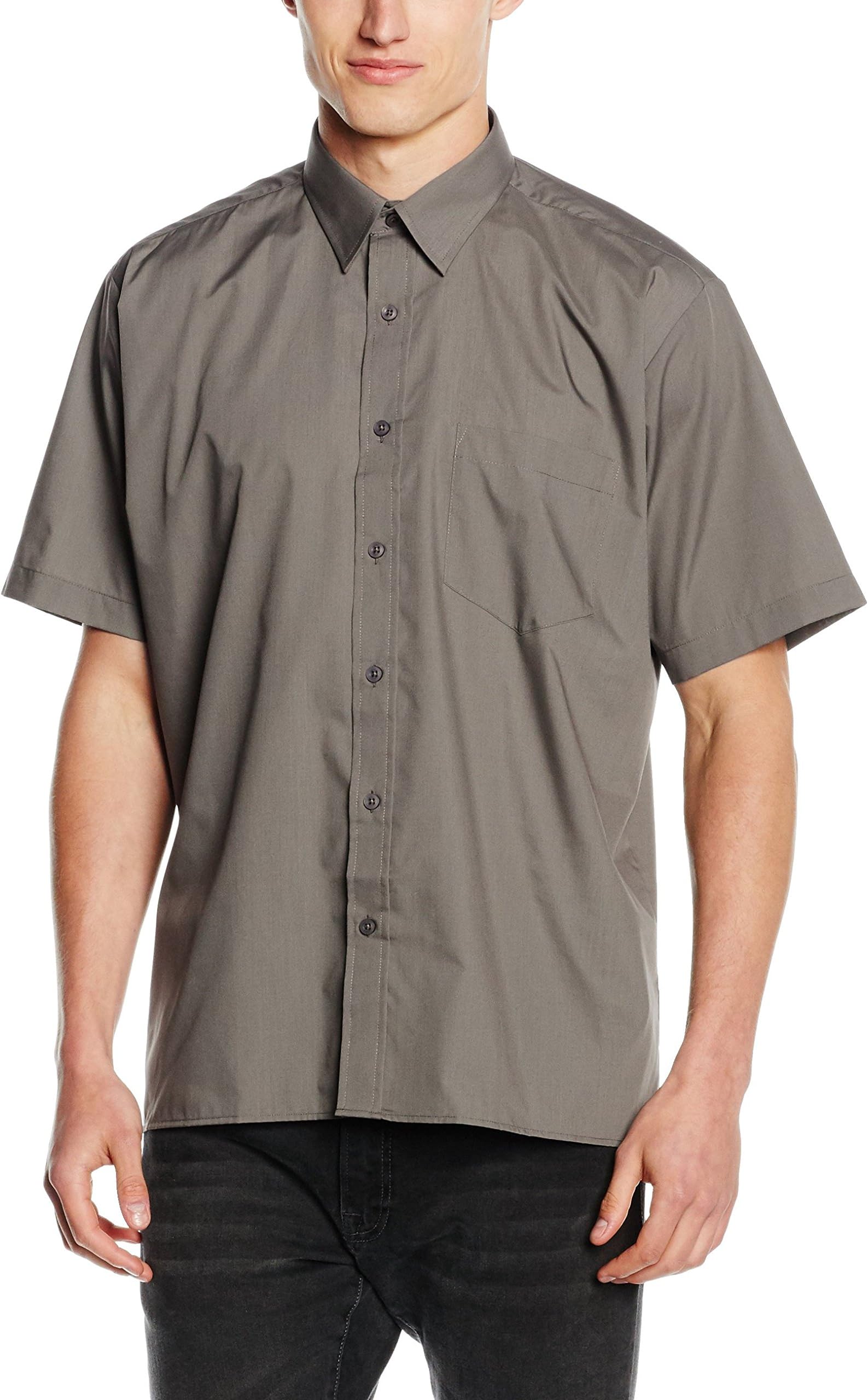 Men's Poplin Short Sleeve Formal Shirt