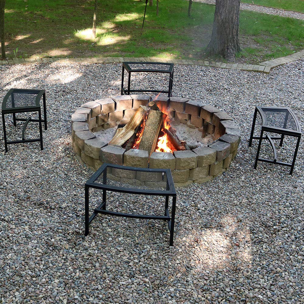 Amazon Com Nice1159 New 4 Benches Mesh Patio Chairs Fire Pit