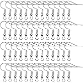 TOAOB 100pcs Earring Hooks Stainless Steel Fish Hooks French Ear Wires for DIY Jewelry Making