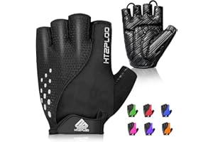 HTZPLOO Bike Gloves Cycling Gloves Biking Gloves for Men Women with Anti-Slip Shock-Absorbing Pad,Light Weight,Nice Fit,Half Finger Bicycle Gloves