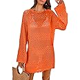ANRABESS Women Swimsuit Crochet Swim Cover Up 2025 Summer Bathing Suit Swimwear Mesh Knit Beach Dress Vacation Outfits