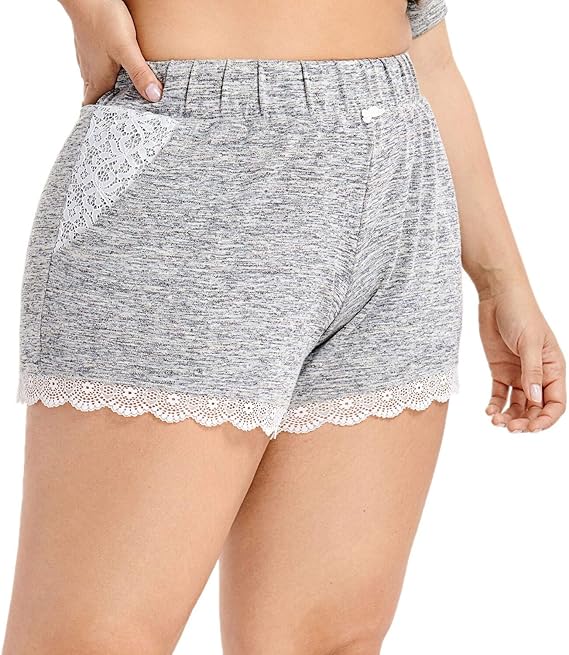 DELIMIRA Damen Schlafanzughose Pyjamahose Kurz Sleep Shorts Amazon.de