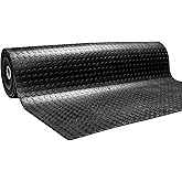MSI Premium Black Rubber Floor Mat Roll - 3.3 x 33 ft, 4mm Thick - Heavy-Duty, Waterproof, Non-Slip Coin Texture - Cuttable, Easy Clean, Multipurpose Matting for Garage, Gym, Workshop, Industrial Use