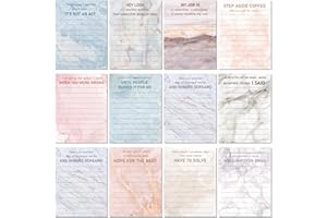 PAJEAN Funny Notepads with Sayings Sticky Funny Office Supplies to Do List Sarcastic Work Assorted Notepad for Workers, 12 Designs, 3 x 3.93 Inch(Marble Style)