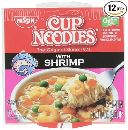 Amazon Com Cup Noodles Ramen Noodle Soup With Shrimp 2 25 Oz Case Of 12 Grocery Gourmet Food