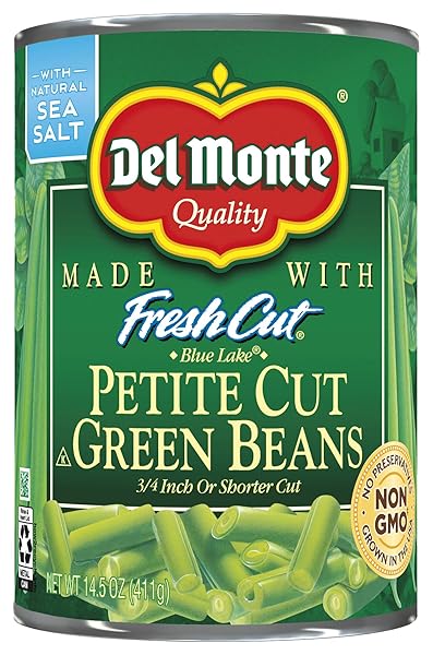 DEL MONTE BLUE LAKE PETITE CUT GREEN BEANS, CANNED VEGETABLES, 14.5 OZ CAN