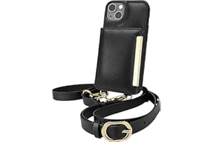 Smartish iPhone 13 Crossbody Wallet Case for Women - Dancing Queen [Purse/Clutch with Detachable Strap & Wristlet] Protective Cover with Credit Card Holder - Stiletto Black-Gold