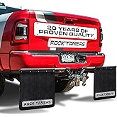Rock Tamers 00110 - 2.5" Official Mudflap System - 2.5" Hitch Receiver - Hitch Mounted Mud Flaps to Protect What You Tow - Removeable and Adjustable-Black/Stainless Steel - 1 System