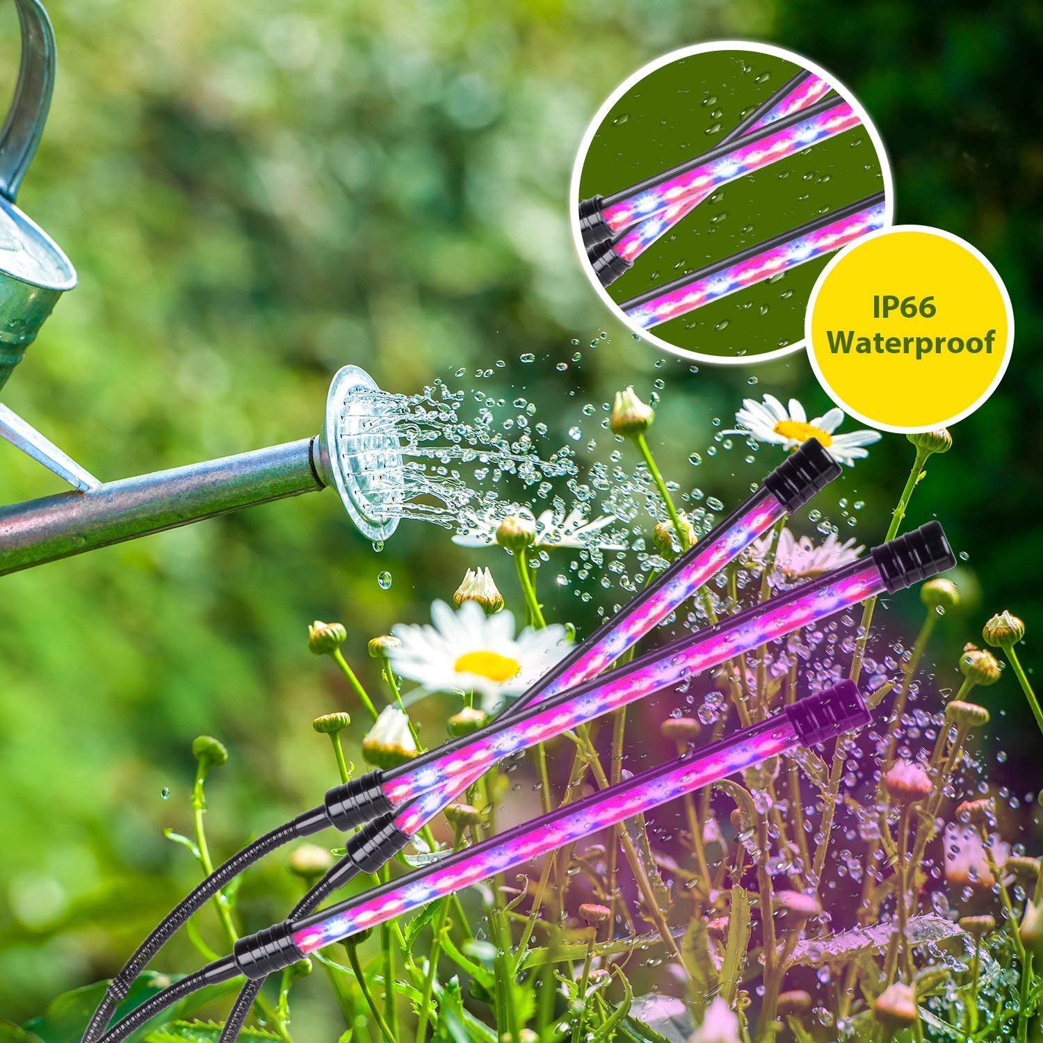 Plant Grow Light for Indoor Plants, Auto ON/Off Every Day, 27W 54 LED 5 Dimmable Levels Grow Lamp with Red, Blue Spectrum, 4/8/12H Memory Timing for Hydroponics Greenhouse (27W Triple Heads)