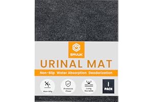 SAVUK Urinal Mats Non-Slip Non-Adhesive Water Absroption Bathroom, Restaurant, Gym, Restroom Toilet floor Pad for Men and Women Rectangular Shaped Dark Gray Commercial Splash (1 PACK)
