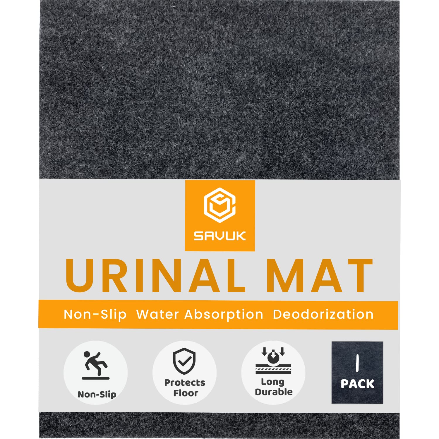 Photo 1 of Urinal Mats Non-Slip Non-Adhesive Water Absroption Bathroom, Restaurant, Gym, Restroom Toilet floor Pad for Men and Women Rectangular Shaped Dark Gray Commercial Splash (1 PACK)