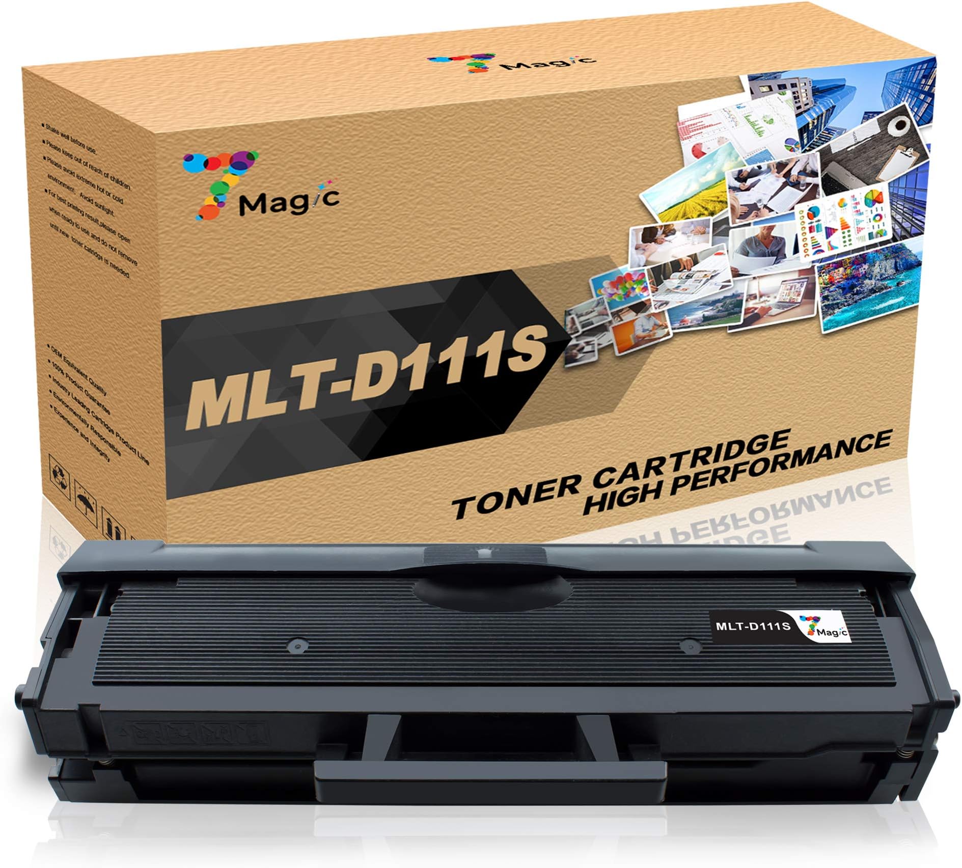 7Magic Compatible Samsung MLT-D111S ELS High Yield Toner Cartridge (1 Pack Black) Replacement for Samsung Xpress SL-M2070W SL-M2070 SL-M2026W SL-M2026 SL-M2022W SL-M2020 SL-M2078 Printers