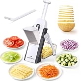 ONCE FOR ALL Safe Mandoline Slicer Kitchen, All in 1 Vegetable Slicer, Gray | Adjustable Thickness, Potato Slicer Veggie Chopper, Strips Julienne Dicer, French Fry Cutter, Dishwasher Safe, Kitchen Gift