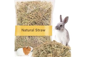 MAQIHAN Natural Straw for Small Animals Bedding- 5.92oz Dry Straw,Garden Straw,Animal Hay Bedding Nest Chaw Toy Bed,Sleeping,Chewing,Nesting and Toys for Rabbits,Bed Mat