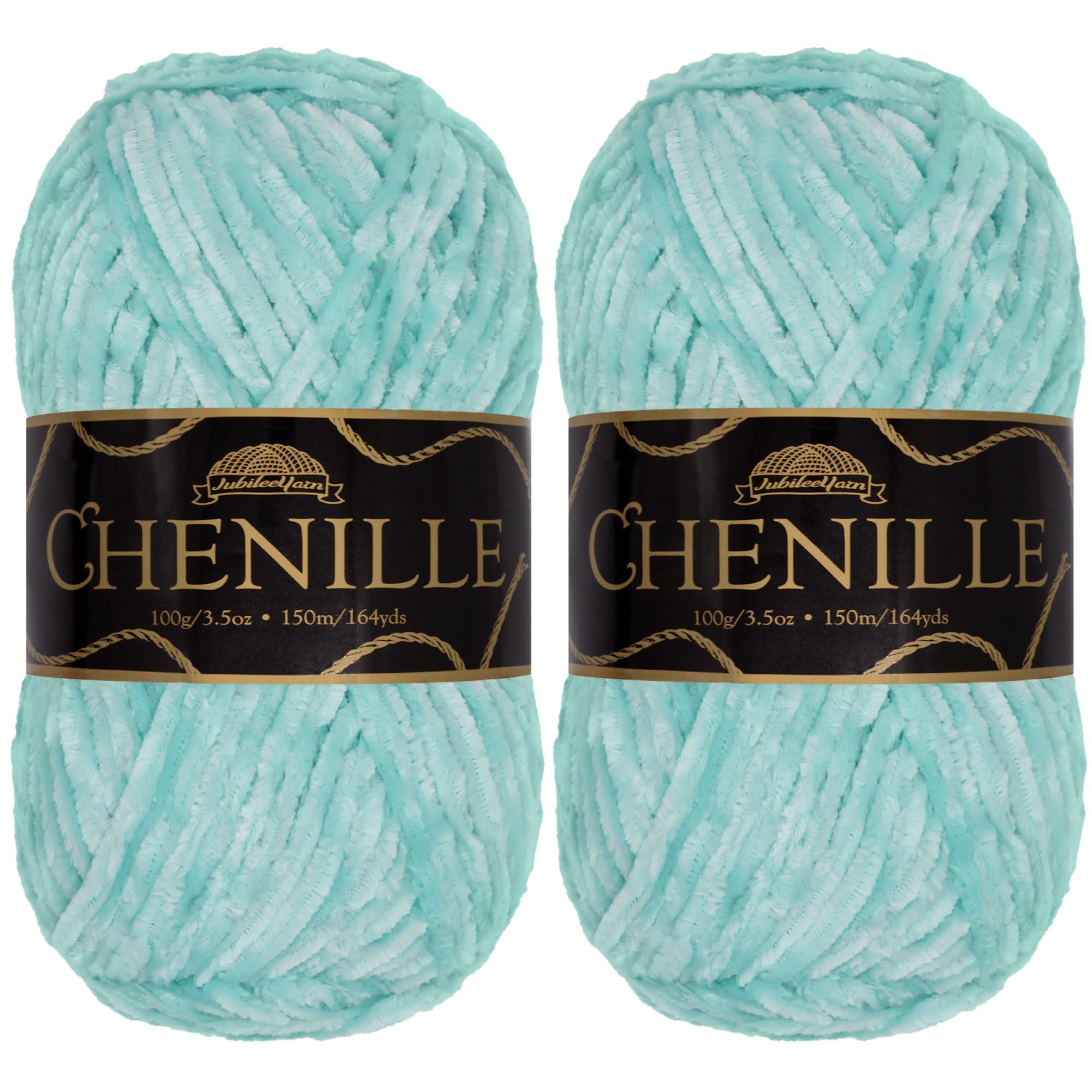 JubileeYarn Chenille Yarn - Worsted Weight - 100g/skein (2 Skeins, 136 Mochi)