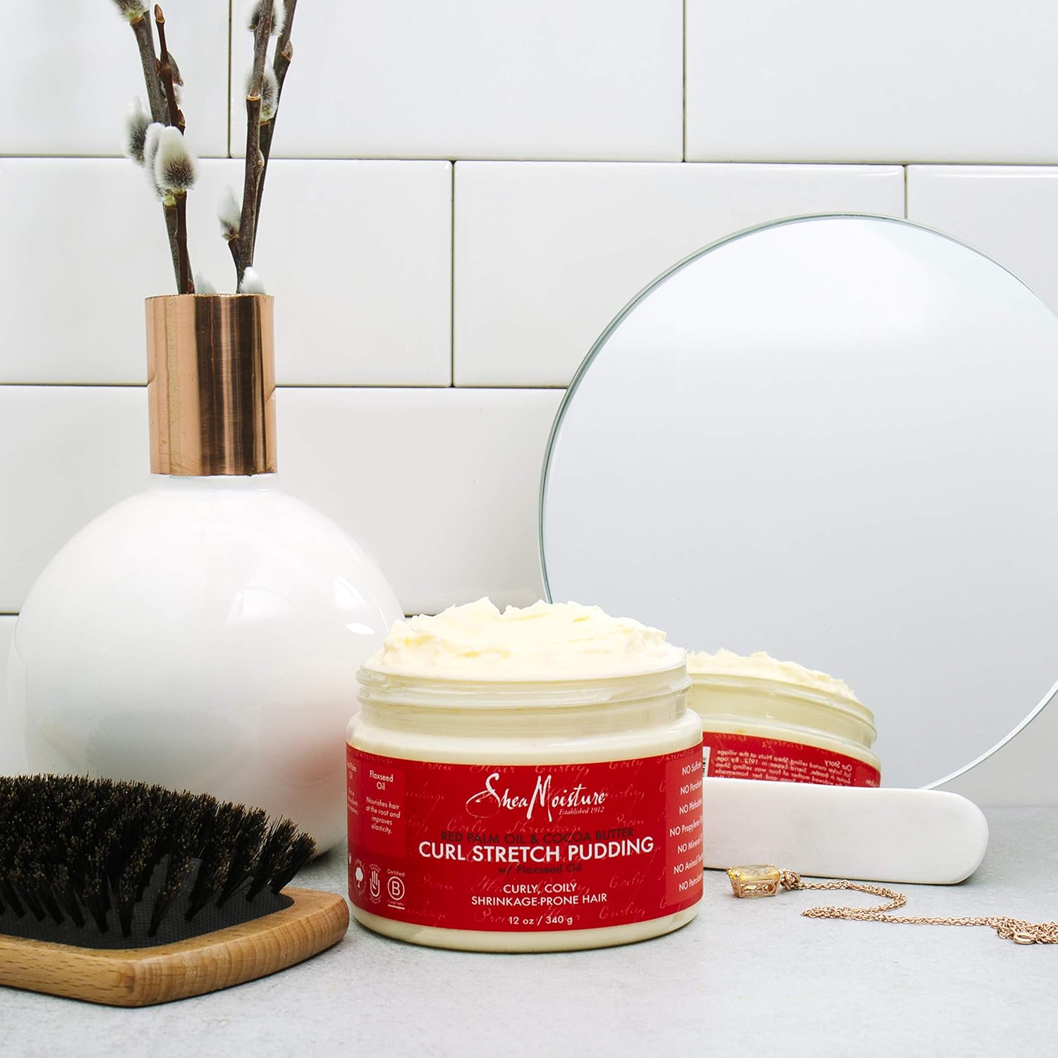 SheaMoisture Red Palm Oil & Cocoa Butter Curl Stretch Pudding Styler, 12 Ounce : Beauty
